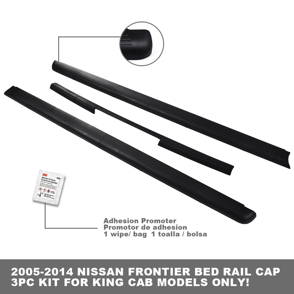 KIT DE 3 PIEZAS AMBOS LADOS Y PORTÓN TRASERO APTO PARA NISSAN FRONTIER 2005-14 CABINA KING RIEL DE CAMA Foto 2 de 4