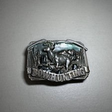 1983 Bow Hunting Belt Buckle Deer Hunter Stag Buck Siskiyou Buckle Co. Oregon