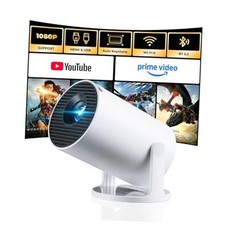 Built-in Apps  Mini Projector with WiFi and Bluetooth, 2026 Upgraded white