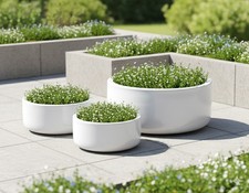 Pflanzschale,Pflanzgefäß,Blumentopf,antik weiß,frostfest 3 Größen wählbar