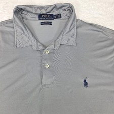 Polo Ralph Lauren Performance Mens XL Polo Shirt Solid Grey Short Sleeve Stretch