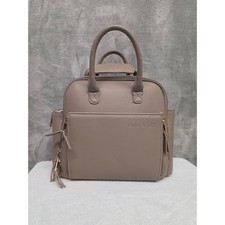 Ayla Co The Mini Taupe Vegan Leather Diaper Bag Backpack Organizer Taupe