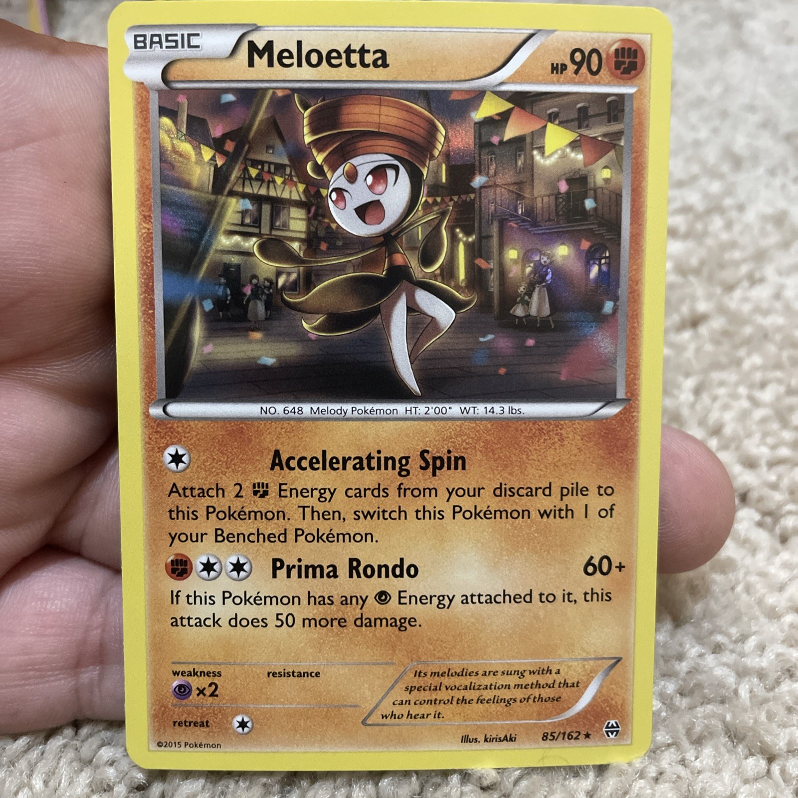 Pokemon TCG Meloetta 85/162 Holo Rare XY Breakthrough NM/LP