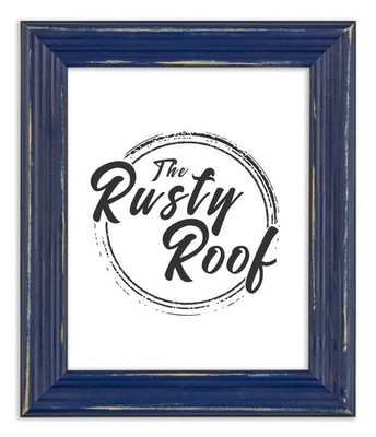 Distressed Lucy - Deep Blue Picture Frame - Solid Wood