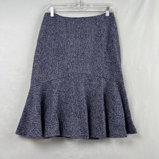 Ann Taylor Skirt Women's size 4 Wool blend flared Purple Tweed Career Academia