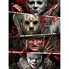 5D Halloween Diamond Art Kits for Adults, Horror Diamond Painting Kits for Adult