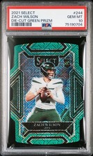 2021 Panini Select Club Level Zach Wilson #244 Green Prizm Die-Cut /5 (RC)