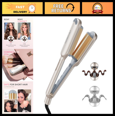 3 Barrel Curling Iron Hair Waver - Ionic Deep Curler Tool, Dual Voltage, Anti-Sc