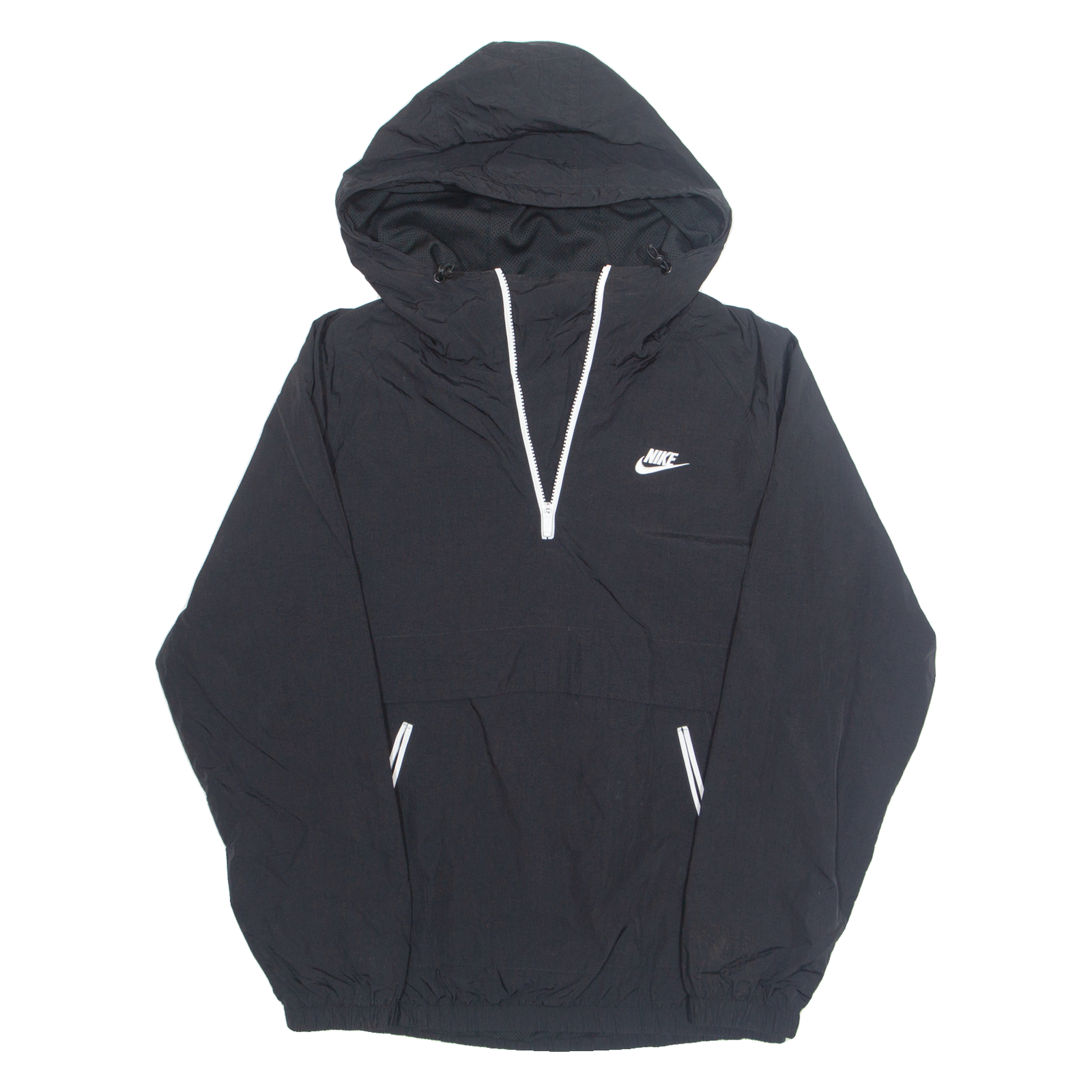 SACAI X NIKE NIKE Pullover foderato in rete uomo pullover giacca nero nylon con cappuccio S