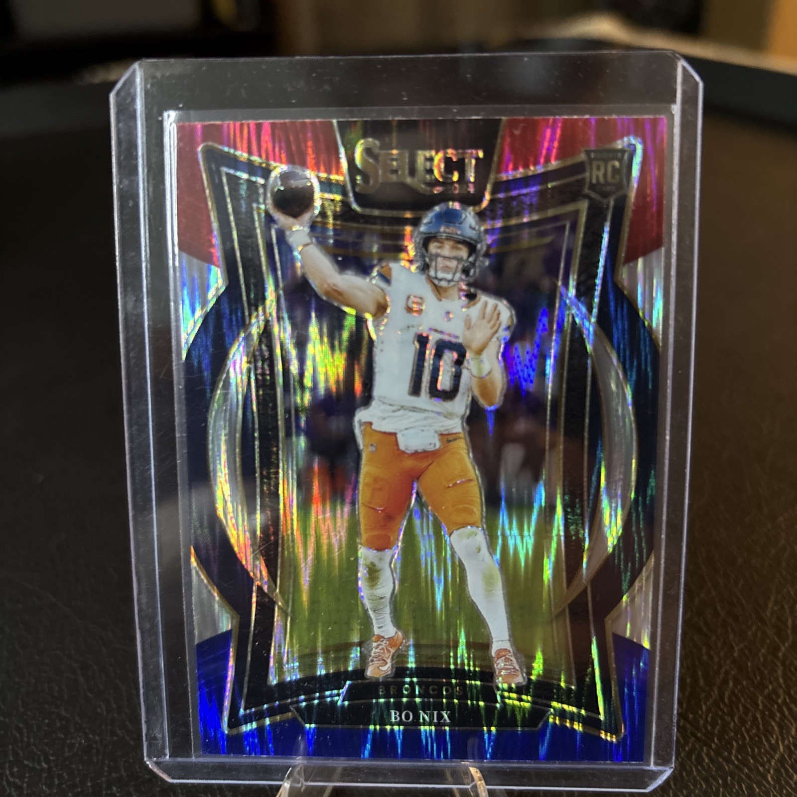 2024 Panini Select - Concourse Bo Nix #30 Red & Blue Shock Prizm (RC)