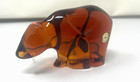 Vintage Amber Lead Crystal Glass Polar Bear Figurine 4.5” Long Made In Germany — photo 1
