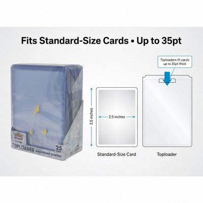 what size top loaders for pokemon cards Ultra Pro Premium Heavy Duty Topload Trading Card Holders Thick 130 point size Fanatics 35pt Toploaders