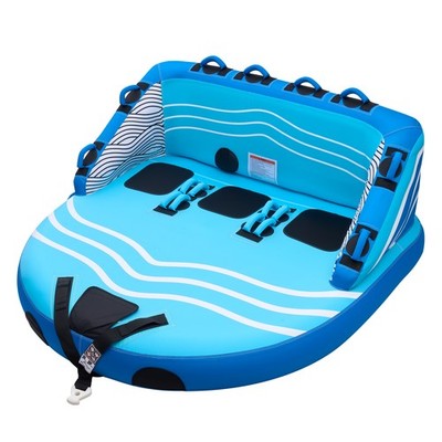 Uimoso Aufblasbarer Towable Tube Boote 3 Sitzer Wassersport-Schleppreifen Blau
