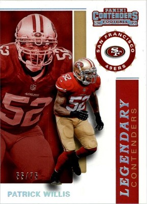 2019 Panini Contenders Legendary Contenders Silver #15 Patrick Willis /75 -FB