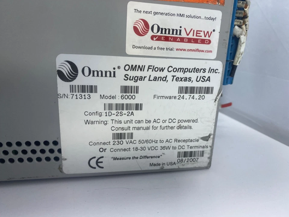 OMNI FLOW COMPUTERS 6000 CONFIGURATION 1D-2S-2A - Image 3 of 4