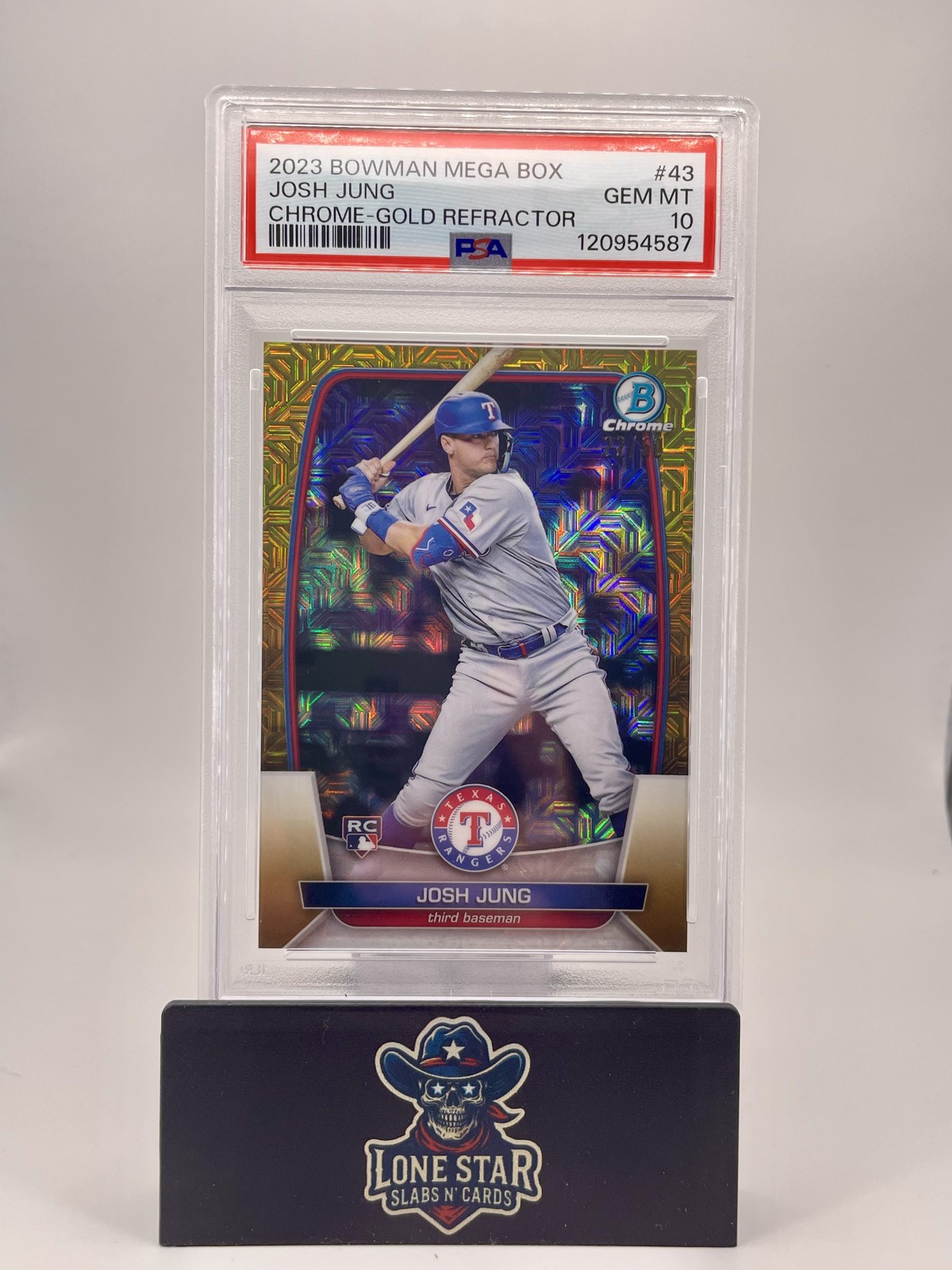 2023 Bowman - Josh Jung #43 Chrome Gold Mojo Refractor /50 (RC)