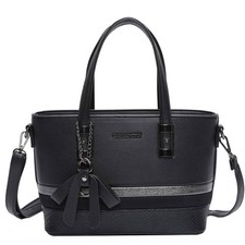 Gallantry Sac à Main pour Femme avec Nœud et Bandoulière à Effet Python Noir