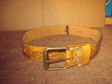 Vintage Tooled Steerhide Handcrafted Leather Belt Youth Size Medium 24-26