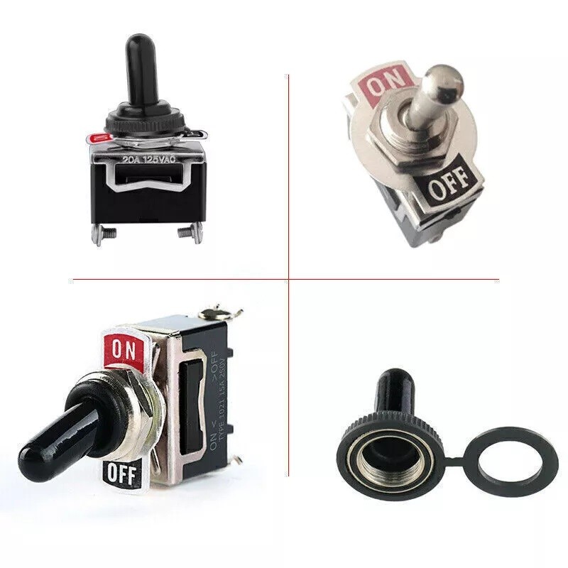 5x SPST Solid Metal Toggle Switch ON/OFF Single Pole For Marine ...