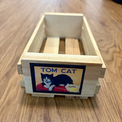 #ad #ad Napa Valley Box Co. Tom Cat 12 Cassette Tape Wood Storage Crate Case Box Nice $24.95