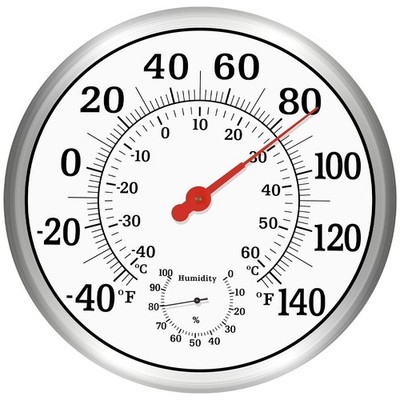 Outdoor Thermometer 12 Inch Hygrometer Waterproof Wall Mounted - Easy to Read