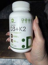 :D Vitamin D3 K2 2-in-1 Support 5,000 IU/100 mcg 250 Softgels Adult