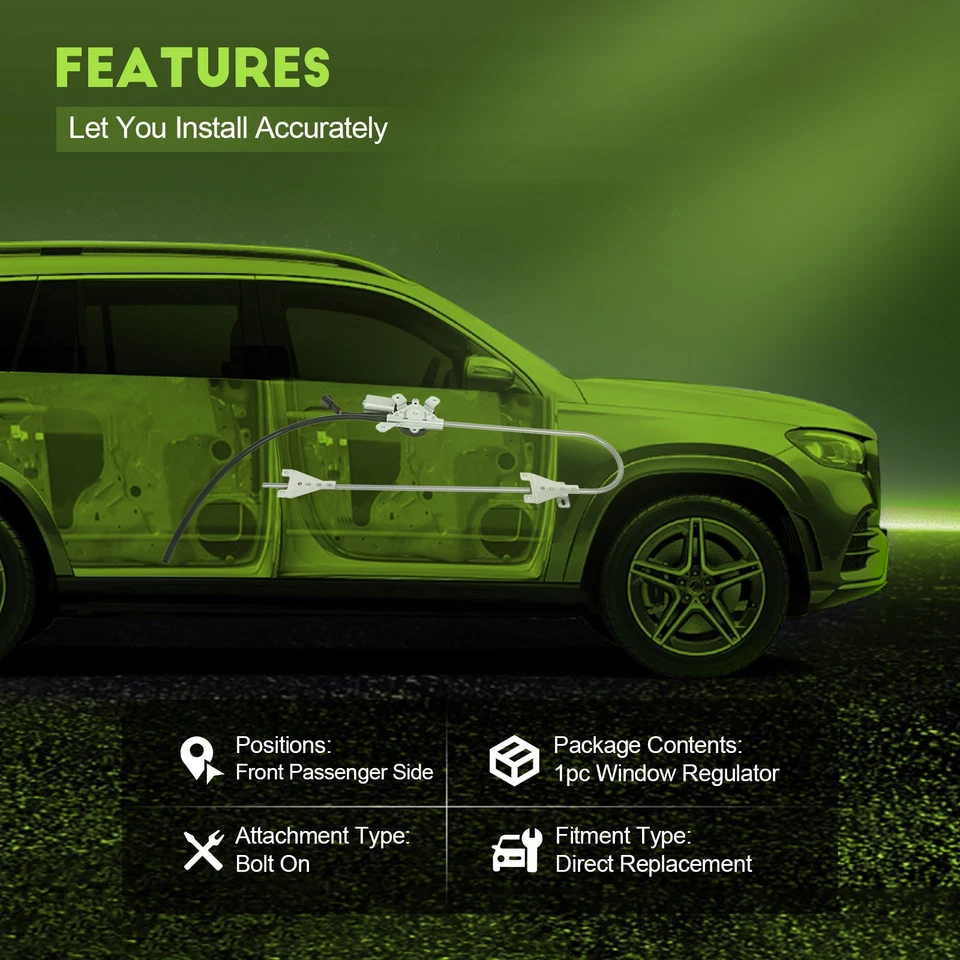 Regulador de ventana eléctrica delantero derecho con motor para Peterbilt 386 387 2006-2009 Foto 2 de 4