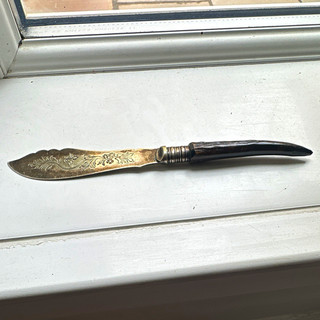 EPNS Engraved Silver Plated Metal Knife Silver/Black Handle Adult