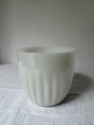 Vintage Milk Glass Ribbed Fluted Mixing Bowl 4.25” tall  x 4-3/4” across top