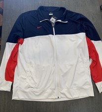 Nike Dri-Fit Full Zip Color-Block Track Jacket Navy White Red XXXL 553400-107