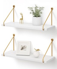 Floating Shelves for Wall, Metallic Gold White Wall Mounted Shelves, Shelves ...