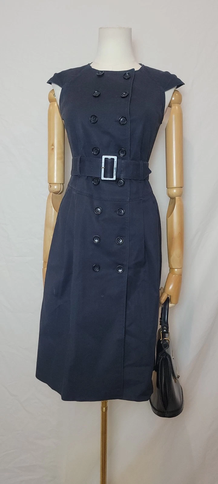 Abito trench Michael Kors blu navy con bottoni taglia P