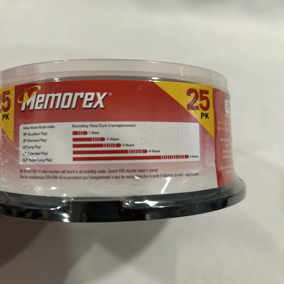 Memorex DVD-RW 25-Pack Spindle 4x4.7GB 120min 2.4x New Unopened - Image 2 of 3