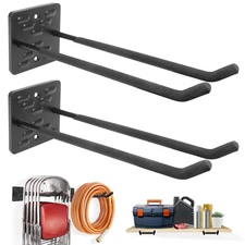 Garage Hooks Heavy Duty, 2 Pack Wall Mount Tool Organizer, 12 Inch Length Gar