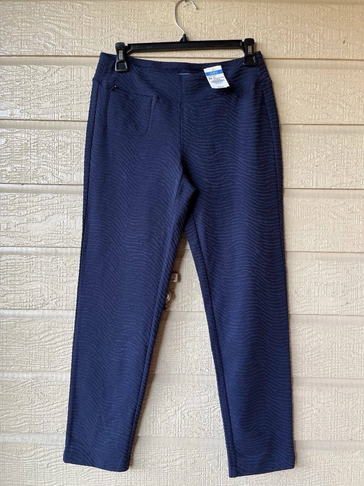 J McLaughlin women Newport Jacquard Knit Capri Pant size XS Navy 26" inseam $168