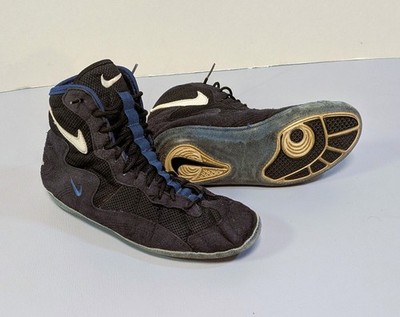 Rare Vintage Nike Footsweep Wrestling Shoes in Blue and Black 1996 Size 8.5