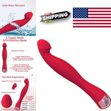 Rechargeable Cordless Massage Wand Vibrating Silicone Personal Massager Red