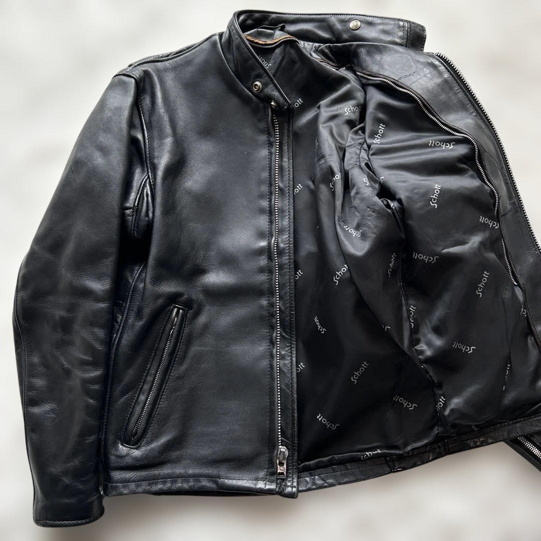 【schott】Single leather jacket 641 Schott 641 Single Riders Leather Jacket Black Size 36 Made in USA