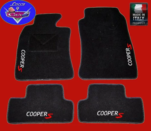 Tappetini Auto per Mini Cooper II R56 Nero/Bianco 06' -11' 4teilig Nuovo