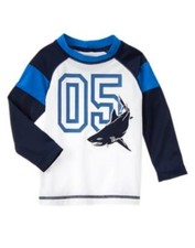GYMBOREE SWIM SHOP MULTI COLOR w/ SHARK 05 L/S RASH GUARD 6 12 18 24 2T NWT