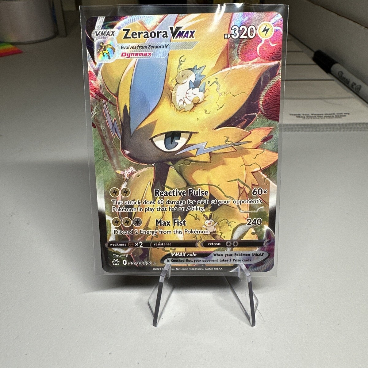 Pokémon TCG Zeraora VMAX Crown Zenith: Galarian Gallery GG42/GG70
