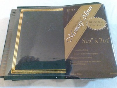 RSO BONDED LEATHER 5 1/2''X 7 1/2'' STRAP BOUND SCRAPBOOK ALBUM