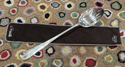 GERITY SILVER PLATE G48 13" SERVING SPOON PACIFIC SILVER CLOTH VINTAGE MCM EU XX