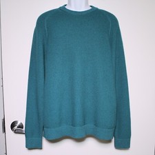  128 LULULEMON - M3DQBS Teal Green Textured Knit Crewneck Sweater - Men's XL   
