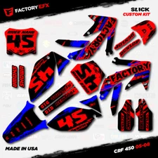Red Black Blue Slick Racing Graphics Kit fits Honda CRF450R 05-08 Crf 450 Crf450