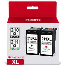 2PK PG-210XL CL-211XL Ink Cartridge compatible for Canon PIXMA MP240 250 270 260