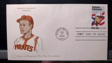 Vintage Pittsburgh Pirates Roberto Clemente 1st Day Of Issue Envelope & Stamp
