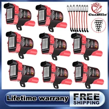 8Pcs Ignition Coil + Spark Plug Wire Set For 03-07 Chevry Express 1500 2500 3500