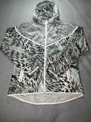 Nike Track Jacket Mens XL Rain Coat Water Resistant Geometric Biking  Reflective