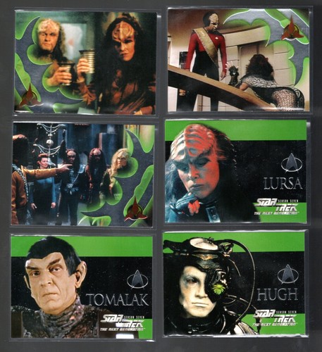 1999 STAR TREK THE NEXT GENERATION SEASON 7 EMBOSSED FOIL 6-CARD SET (S37-S42) - Picture 1 of 2